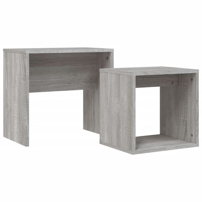 Tables basses gigognes 2 pcs sonoma gris bois d'ingénierie - Photo n°1