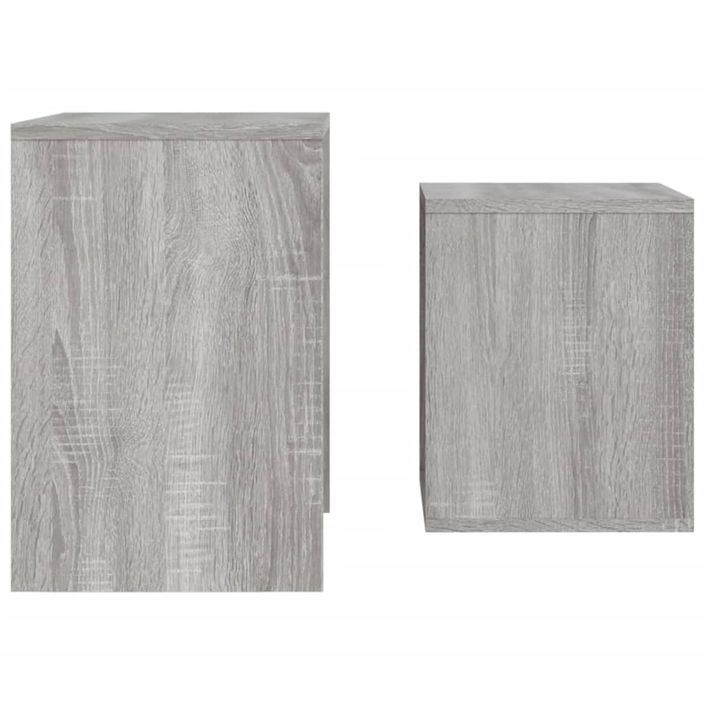 Tables basses gigognes 2 pcs sonoma gris bois d'ingénierie - Photo n°5