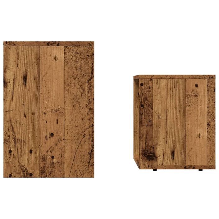 Tables basses gigognes 2 pcs vieux bois bois d'ingénierie - Photo n°5