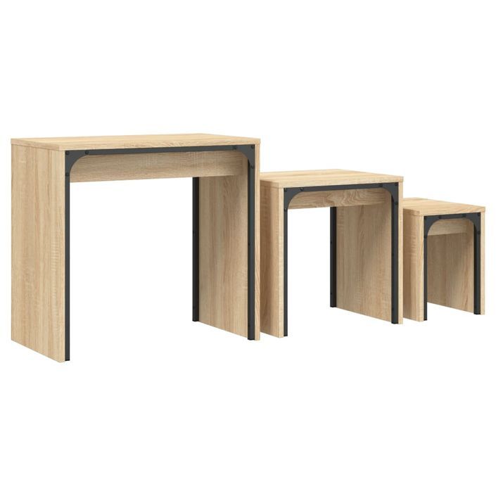 Tables basses gigognes 3 pcs chêne sonoma bois d'ingénierie - Photo n°1