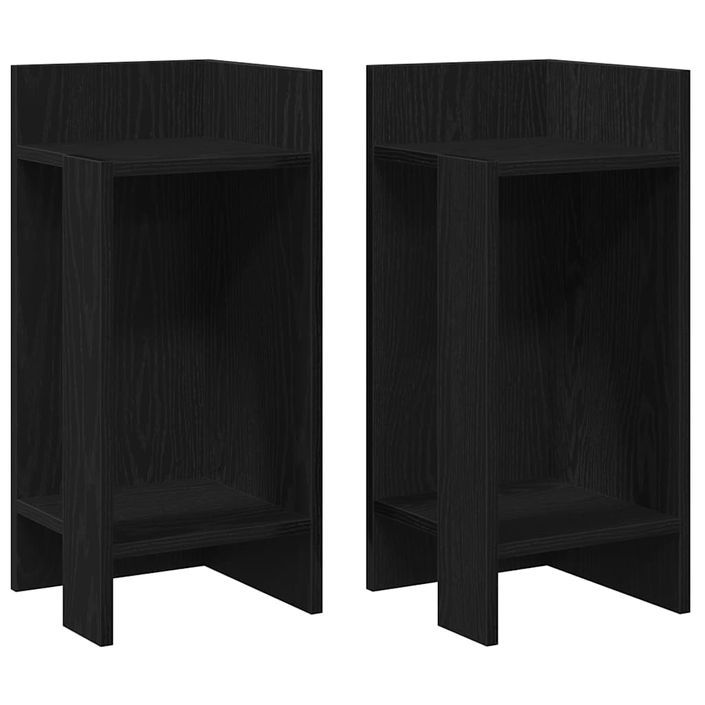 Tables d'appoint 2 pcs avec étagère noir 25,5x27x60 cm - Photo n°2