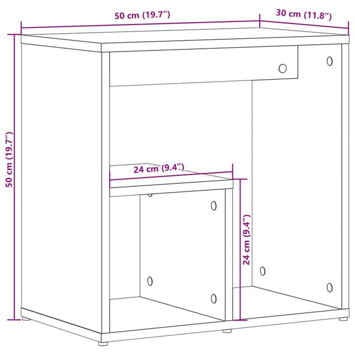 Tables d'appoint 2 pcs blanc 50x30x50 cm bois d’ingénierie - Photo n°11