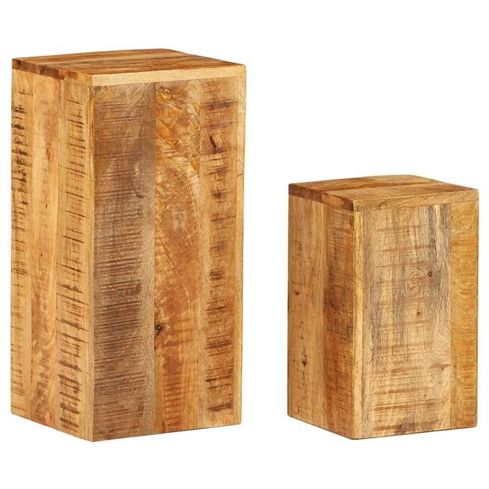 Tables d'appoint 2 pcs Bois de manguier solide - Photo n°1