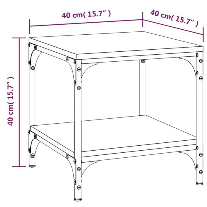 Tables d'appoint 2 pcs Chêne marron 40x40x40 cm Bois ingénierie - Photo n°10