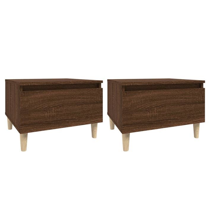 Tables d'appoint 2 pcs Chêne marron 50x46x35 cm Bois ingénierie - Photo n°1