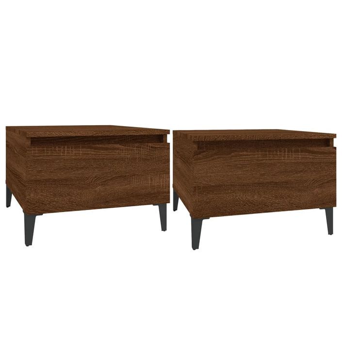 Tables d'appoint 2 pcs Chêne marron 50x46x35 cm Bois ingénierie - Photo n°1