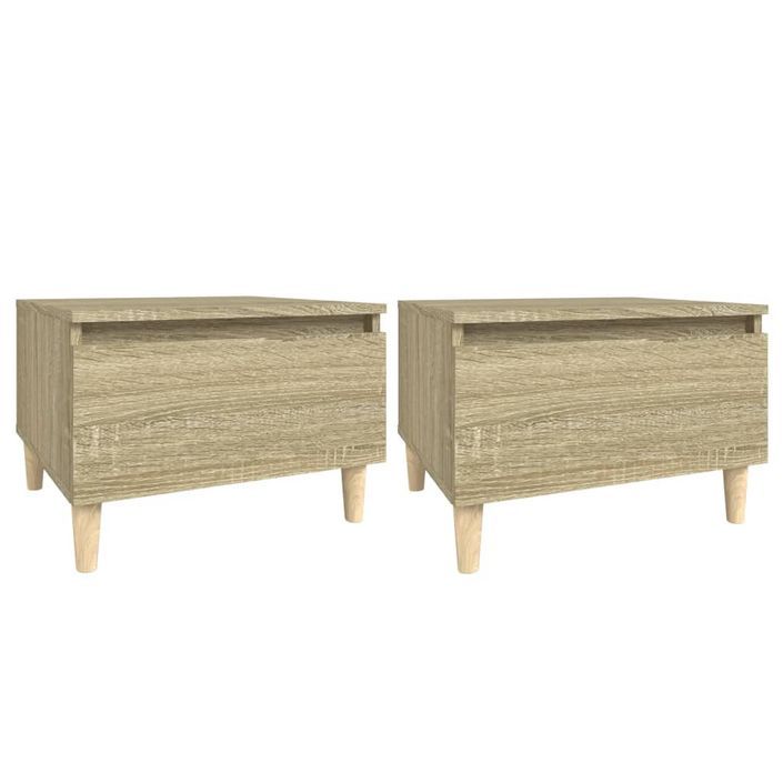 Tables d'appoint 2 pcs Chêne sonoma 50x46x35 cm Bois ingénierie - Photo n°1