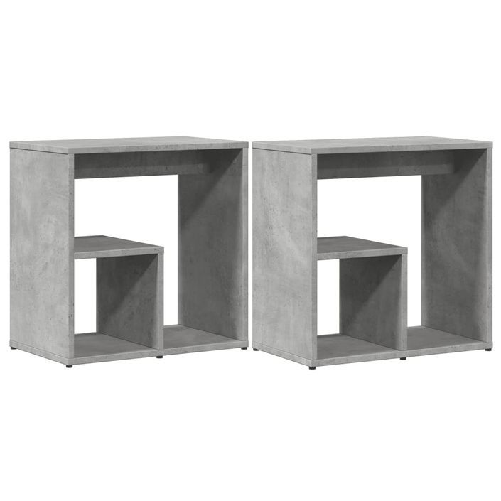 Tables d'appoint 2 pcs gris béton 50x30x50 cm bois d'ingénierie - Photo n°1