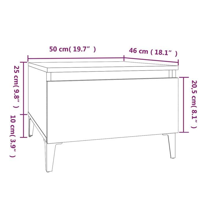 Tables d'appoint 2 pcs Noir 50x46x35 cm Bois d'ingénierie - Photo n°11