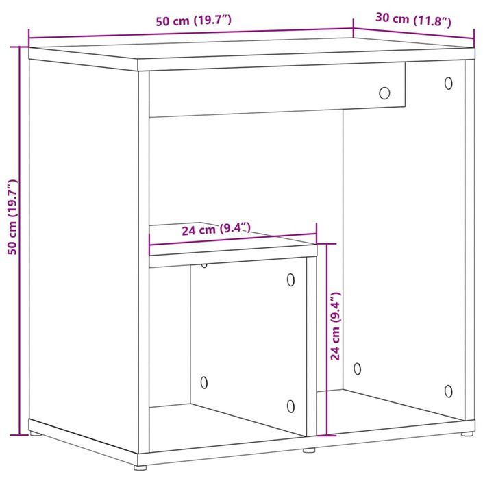 Tables d'appoint 2 pcs sonoma gris 50x30x50cm bois d'ingénierie - Photo n°11