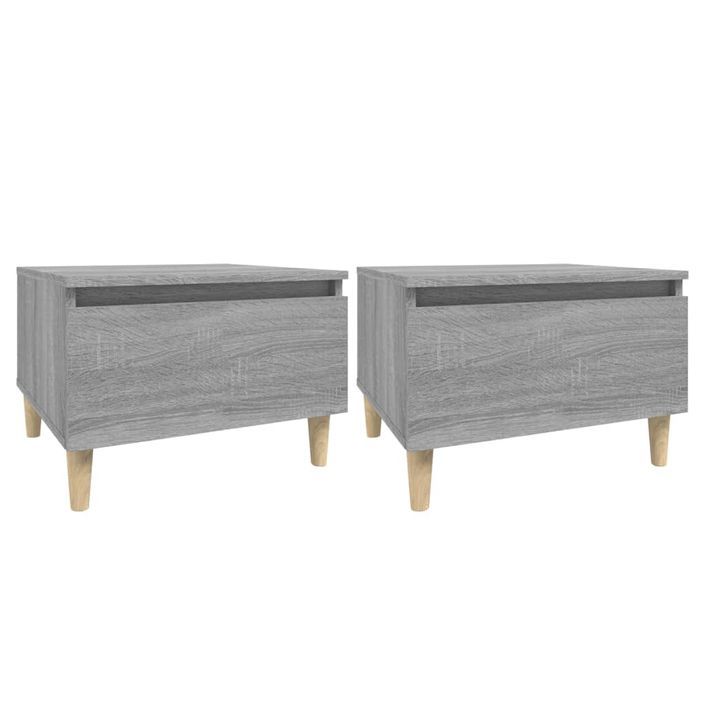 Tables d'appoint 2 pcs Sonoma gris 50x46x35 cm Bois ingénierie - Photo n°1