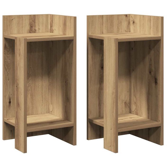 Tables d'appoint 2pcs avec étagère chêne artisanal 25,5x27x60cm - Photo n°2