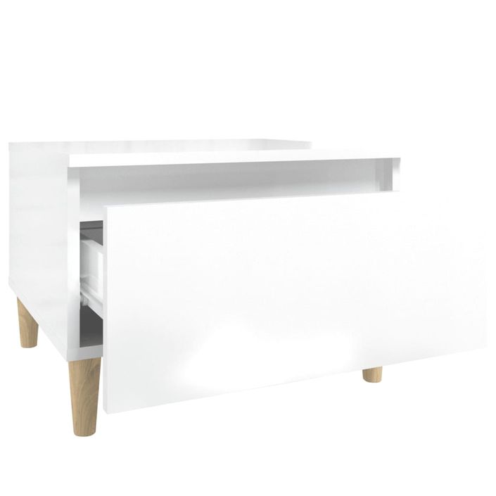 Tables d'appoint 2pcs Blanc brillant 50x46x35cm Bois ingénierie - Photo n°9