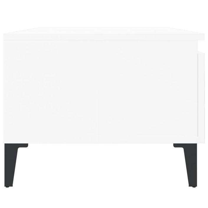 Tables d'appoint 2pcs Blanc brillant 50x46x35cm Bois ingénierie - Photo n°9