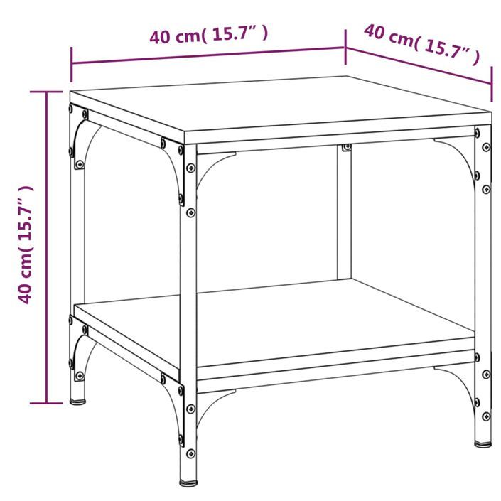 Tables d'appoint 2pcs Sonoma gris 40x40x40 cm Bois d'ingénierie - Photo n°10