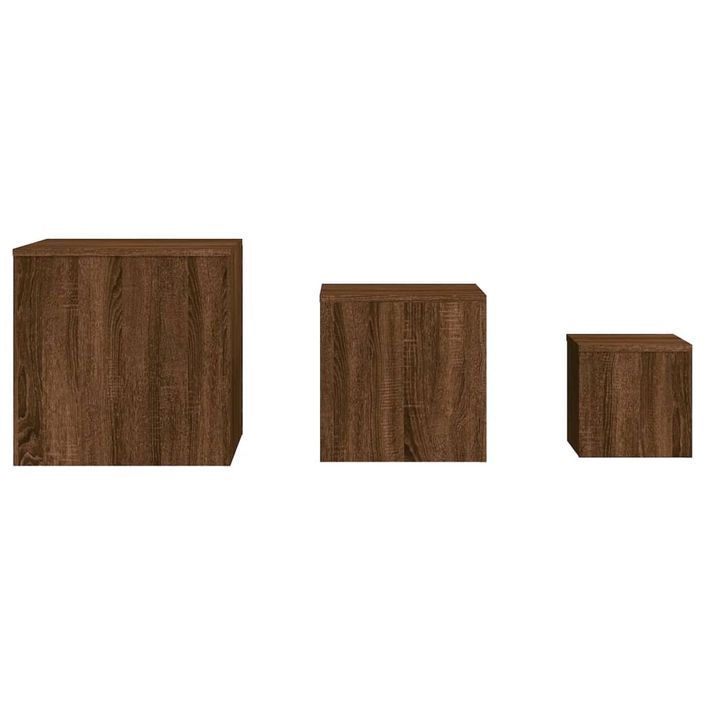 Tables d'appoint 3 pcs Chêne marron Bois d'ingénierie - Photo n°4