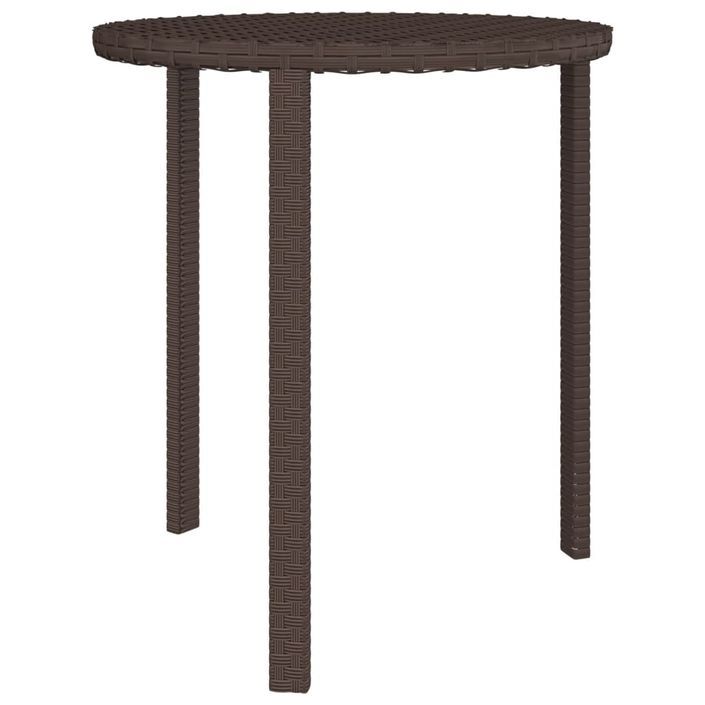 Tables d'appoint de jardin 3 pcs marron résine tressée - Photo n°5