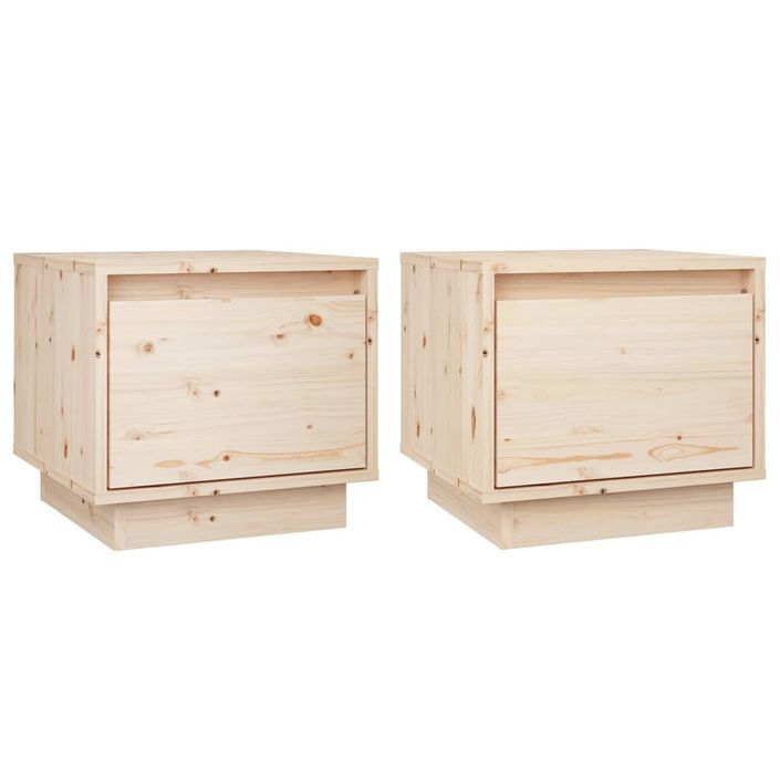 Tables de chevet 2 pcs 35x34x32 cm Bois de pin solide - Photo n°2