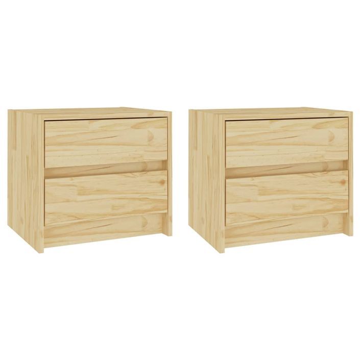 Tables de chevet 2 pcs 40x30,5x35,5 cm Bois de pin solide - Photo n°2