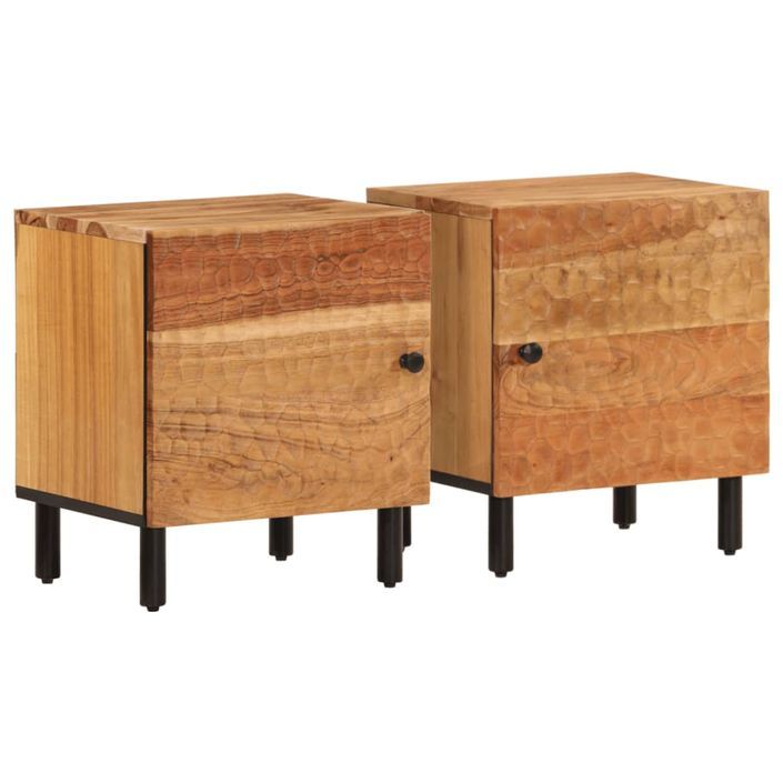 Tables de chevet 2 pcs 40x33x46 cm Bois d'acacia massif - Photo n°1