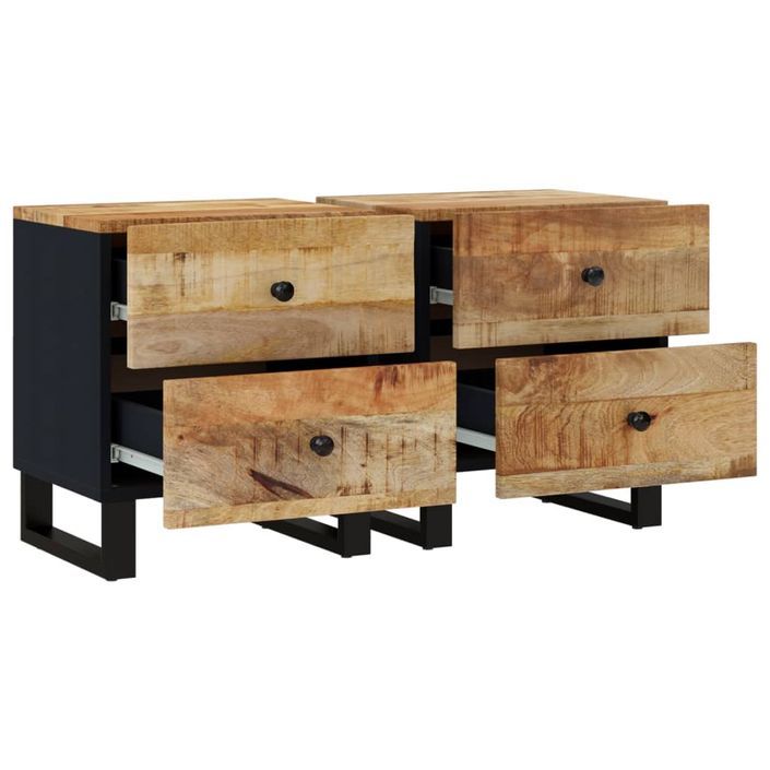 Tables de chevet 2 pcs 40x33x46 cm Bois de manguier solide - Photo n°8