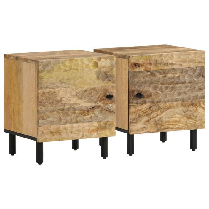 Tables de chevet 2 pcs 40x33x46 cm Bois de manguier solide - Photo n°1