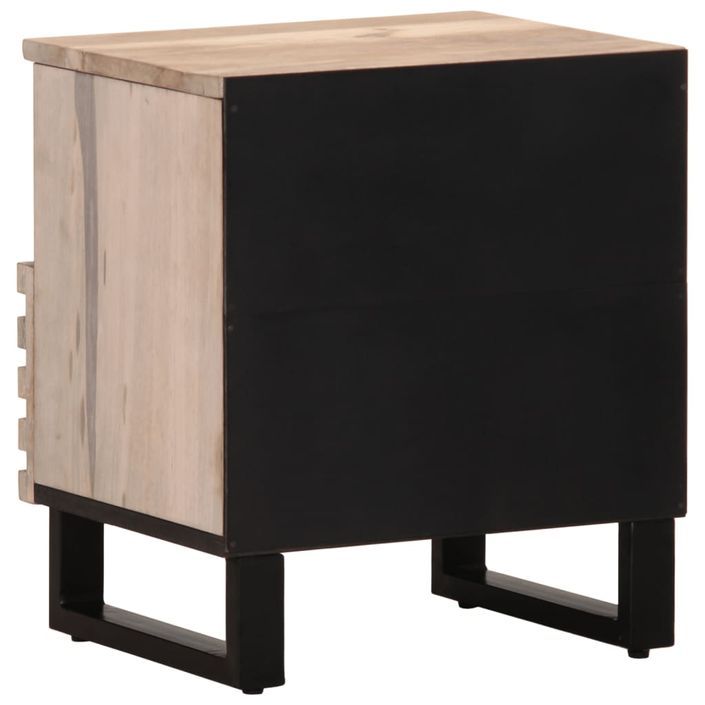 Tables de chevet 2 pcs 40x33x46 cm bois manguier massif blanchi - Photo n°6