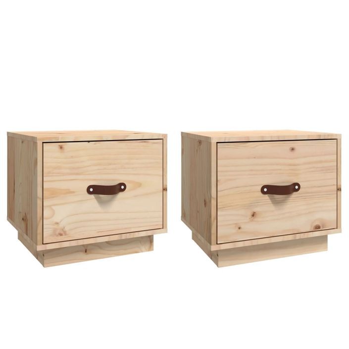 Tables de chevet 2 pcs 40x34x35 cm Bois de pin massif - Photo n°2