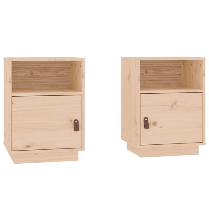 Tables de chevet 2 pcs 40x34x55 cm Bois de pin massif - Photo n°2