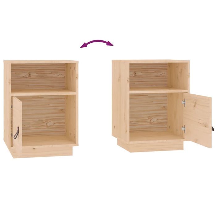 Tables de chevet 2 pcs 40x34x55 cm Bois de pin massif - Photo n°9