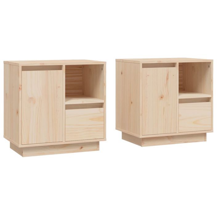 Tables de chevet 2 pcs 50x34x50 cm Bois de pin massif - Photo n°2