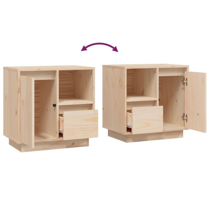 Tables de chevet 2 pcs 50x34x50 cm Bois de pin massif - Photo n°10