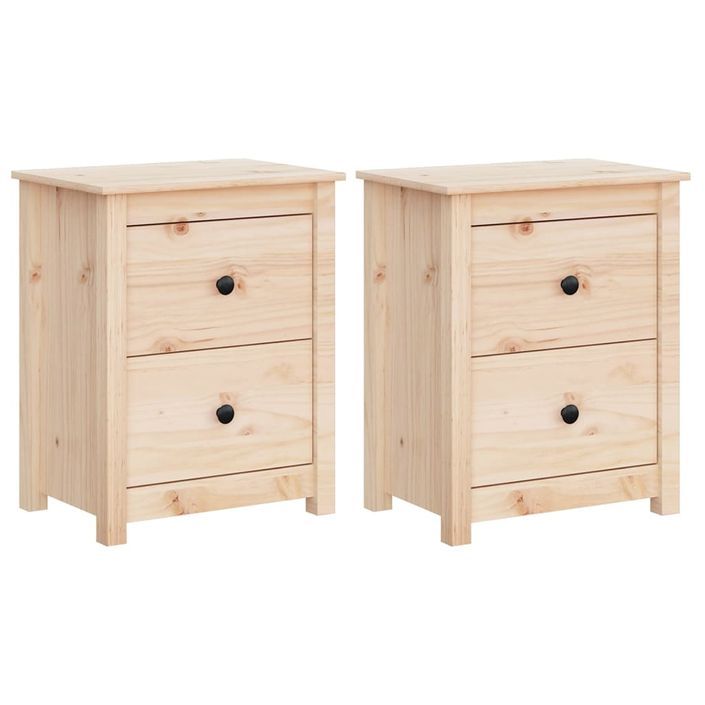 Tables de chevet 2 pcs 50x35x61,5 cm Bois de pin massif - Photo n°2