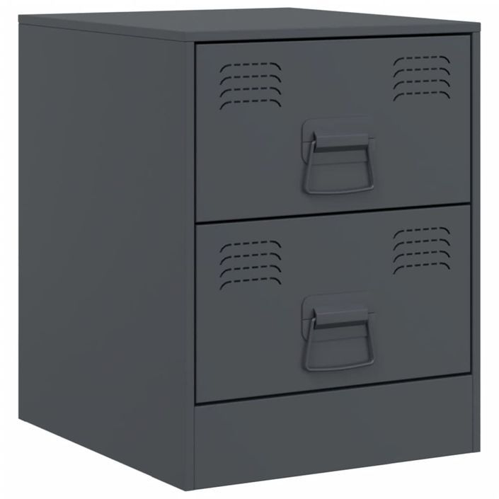 Tables de chevet 2 pcs anthracite 34,5x39x44 cm acier - Photo n°6