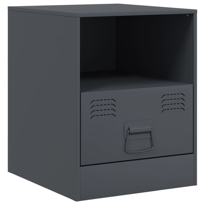 Tables de chevet 2 pcs anthracite 34,5x39x44 cm acier - Photo n°6