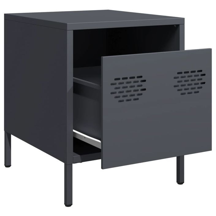 Tables de chevet 2 pcs anthracite 35x39x43,5 cm acier - Photo n°4