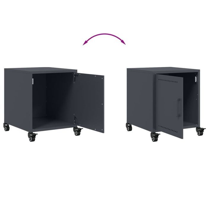 Tables de chevet 2 pcs anthracite 36x39x43,5 cm acier - Photo n°9