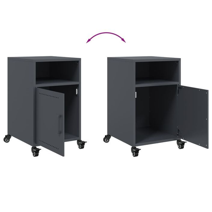 Tables de chevet 2 pcs anthracite 36x39x59 cm acier - Photo n°9