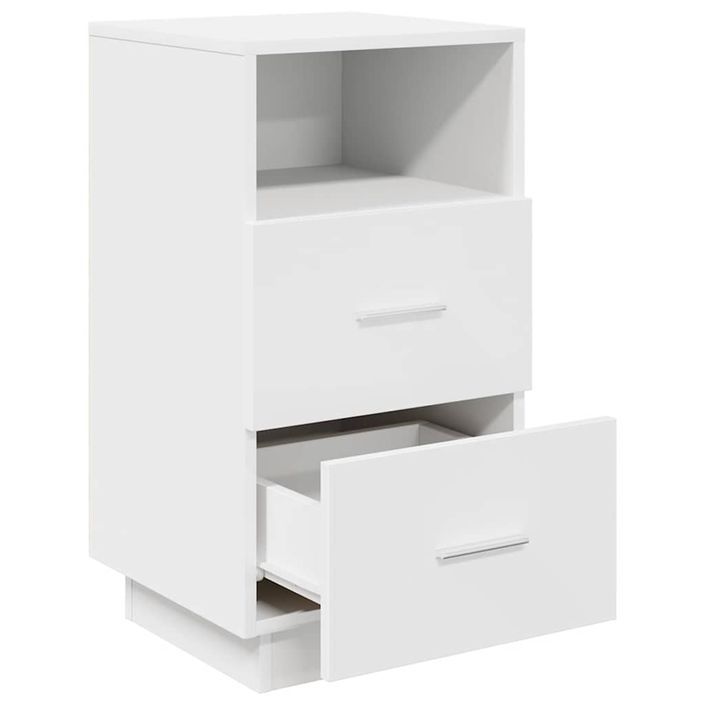 Tables de chevet 2 pcs avec 2 tiroirs blanc 36x36x68 cm - Photo n°6