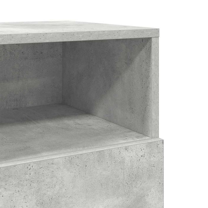 Tables de chevet 2 pcs avec 2 tiroirs gris béton 36x36x68 cm - Photo n°10