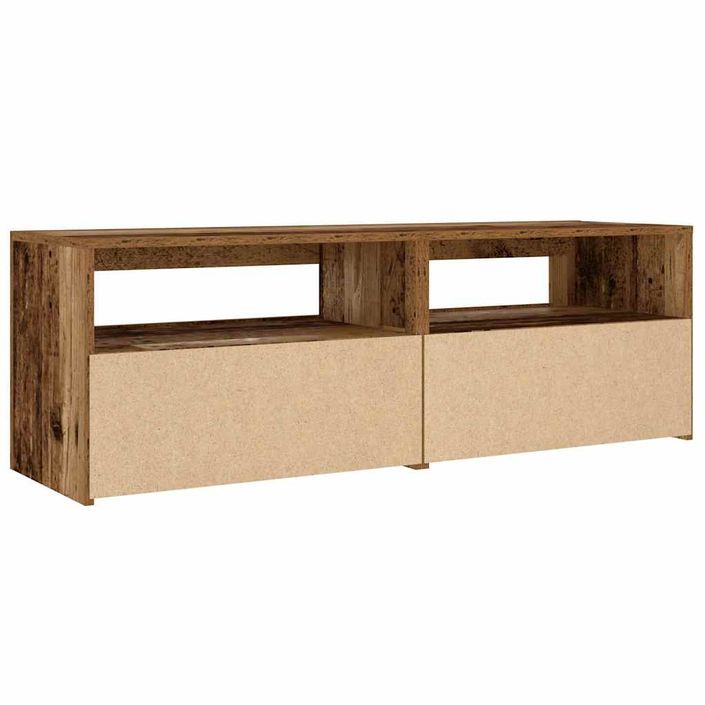 Tables de chevet 2 pcs avec LED vieux bois 60x35x40 cm - Photo n°10