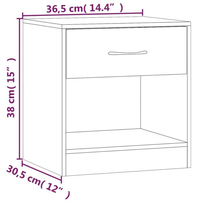 Tables de chevet 2 pcs avec tiroir Blanc brillant - Photo n°12