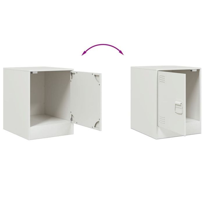 Tables de chevet 2 pcs blanc 34,5x39x44 cm acier - Photo n°10