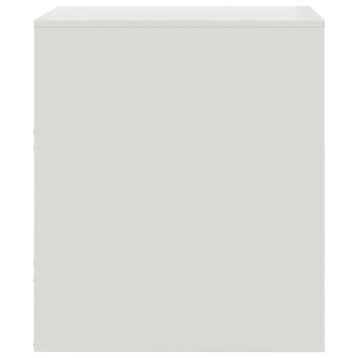 Tables de chevet 2 pcs blanc 34,5x39x44 cm acier - Photo n°7