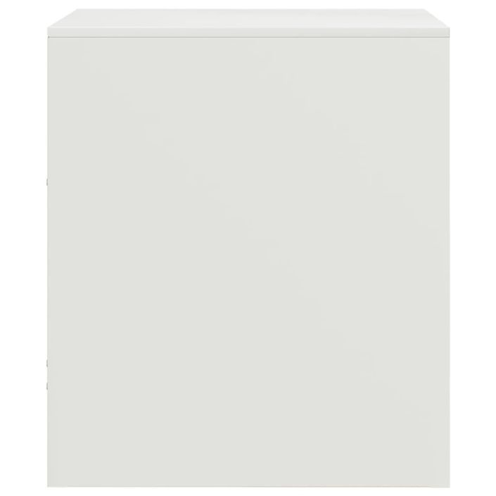 Tables de chevet 2 pcs blanc 34,5x39x44 cm acier - Photo n°8