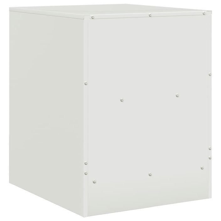 Tables de chevet 2 pcs blanc 34,5x39x44 cm acier - Photo n°9