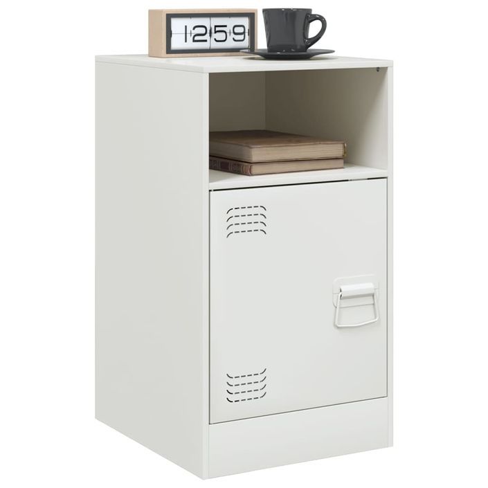 Tables de chevet 2 pcs blanc 34,5x39x62 cm acier - Photo n°4