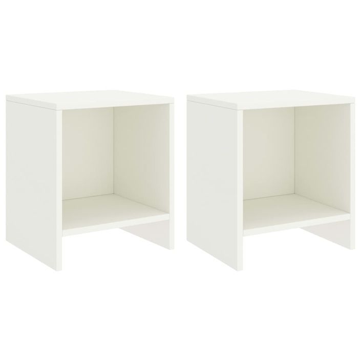 Tables de chevet 2 pcs Blanc 35x30x40 cm Bois de pin massif - Photo n°1