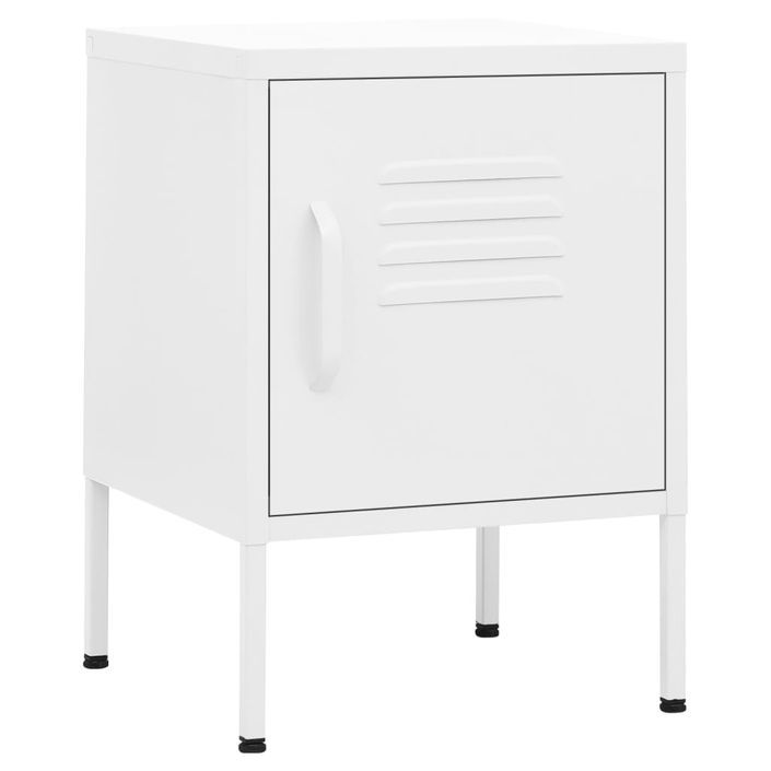 Tables de chevet 2 pcs Blanc 35x35x51 cm Acier - Photo n°3