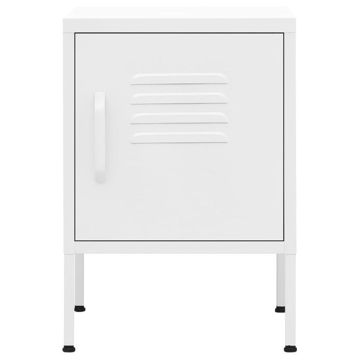 Tables de chevet 2 pcs Blanc 35x35x51 cm Acier - Photo n°4